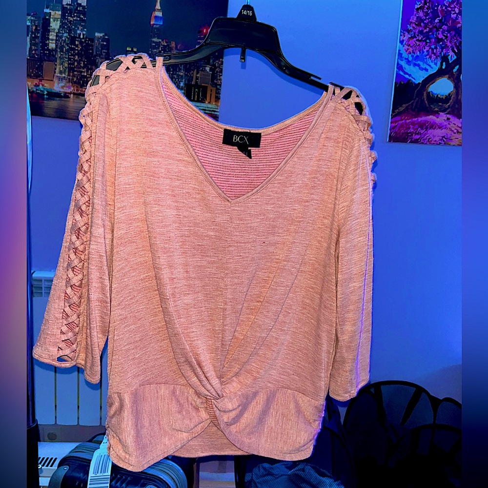 BCX pink blouse, Size M, 3/4 sleeve length